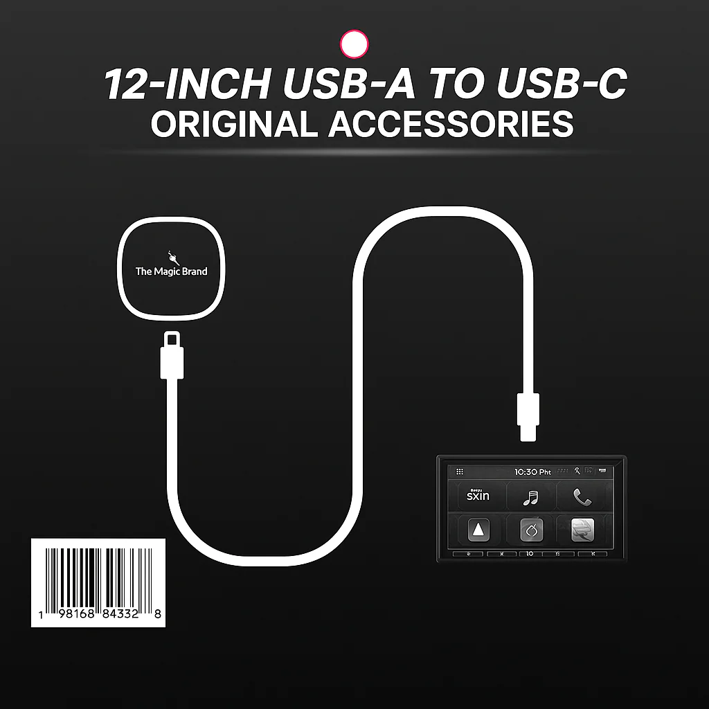USB-A to USB-C Power Cable (12 inch) - Image 2